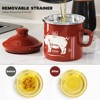 Itopfox Mini Bacon Grease Container With Strainer - Enamel Grease Saver, Farmhouse Bacon Grease Keeper For Kitchen Fat Storage, Dishwasher Safe - 4 of 4