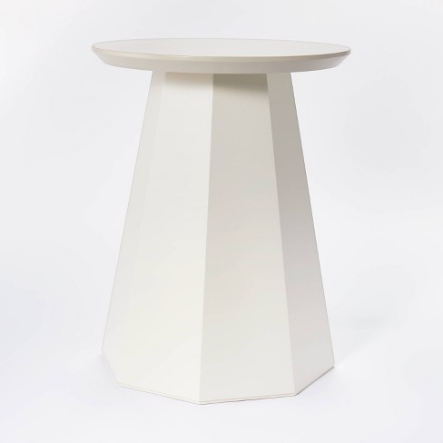 Daffan Faceted Round Accent Table Cream, White Round Side Table Target