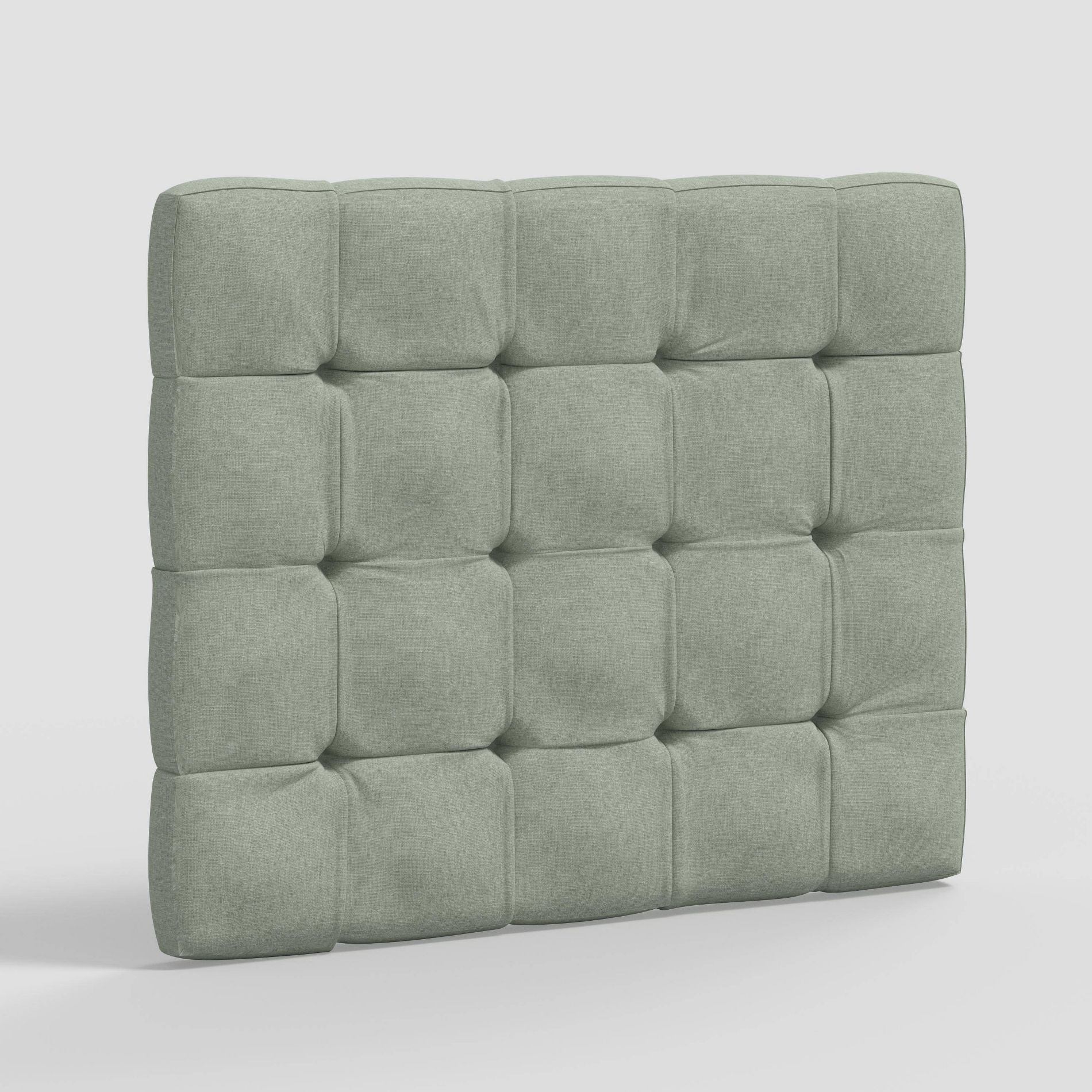 Twin Ryan Tufted Stick-on-the-Wall Dorm Headboard Textured Linen Seafoam - Threshold™