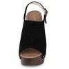 Allegra K Women's Open Toe Buckle Strap Slingback Platform Chunky Heel Sandals - 3 of 4