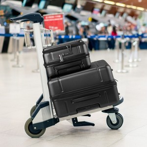 Karl Home Carry on ABS&PC 20 Inch Luggage with Front Compartment Double Spinner Wheels TSA LockBlue Black - 1 of 4
