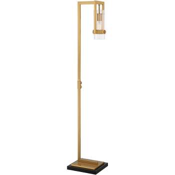 Possini Euro Design Possini Euro Denali 61" Warm Gold Floor Lamp with Glass Shade