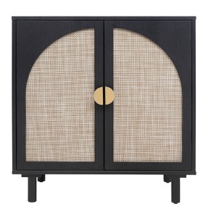 Vynxaria Decorative Storage Cabinets - Elegant Vanity Tables in Black/Beige - 1 of 4