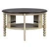 Grungis Round Coffee Table with Sliding Door,Mid Century Vintage Slatted Design Center Table for Living Room - 2 of 4