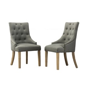 Dexmalle Set of 2 Button Tufted Dining Chair with Nail Heads - 1 of 4