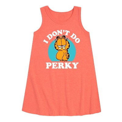 - Garfield - I Don't Do Perky Graphic Sleeveless Aline Dress