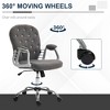 TiramisuBest Teddy Fleece Office Chair, Button Tufted, Padded Armrests, Adjustable, Swivel Wheels, Dark Gray - 3 of 4
