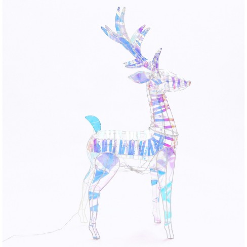 LuxenHome Magical Deer with Antlers Lighted LED Winter Holiday Yard Decoration White - image 1 of 4