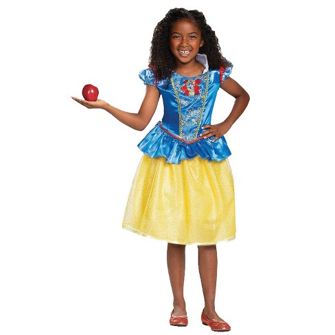 Women's Disney Snow White Blue/Yellow Princess Dress with Hat & Bow  Halloween Costume, Assorted Sizes