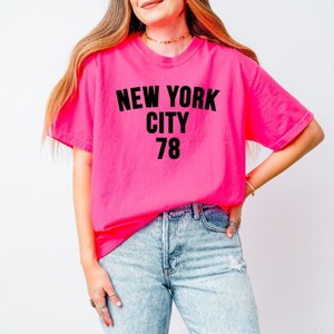 Simply Sage Market New York City Arched 78 Puff Print Garment Dyed Tee - 1 of 4