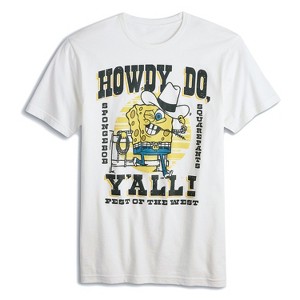 Seven Times Six SpongeBob Squarepants Shirt Mens Howdy Do Best Of The West Graphic Tee White - 1 of 4
