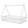 YOOCOZZ Twin Size Tent-shaped Bed with Safety Guardrails and Door - 4 of 4