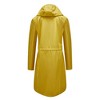 Women's Long Casual Trench Coat, Water-Resistant Hooded Solid Color Top with Striped Lining, Straight-Cut Outerwear - 3 of 4