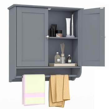 Costway Wall Mounted Bathroom Medicine Cabinet Storage Cupboard W ...