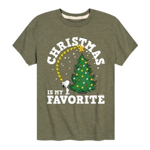 Boys' - Peanuts - Christmas Is My Favorite Short Sleeve Graphic T-Shirt - 1 of 4