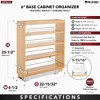 Rev-A-Shelf Pull Out Kitchen Cabinet Storage Organizer Spice Rack w/3 Adjustable Sliding Wood Shelves, Chrome Rails, & 100lb Capacity - 3 of 4