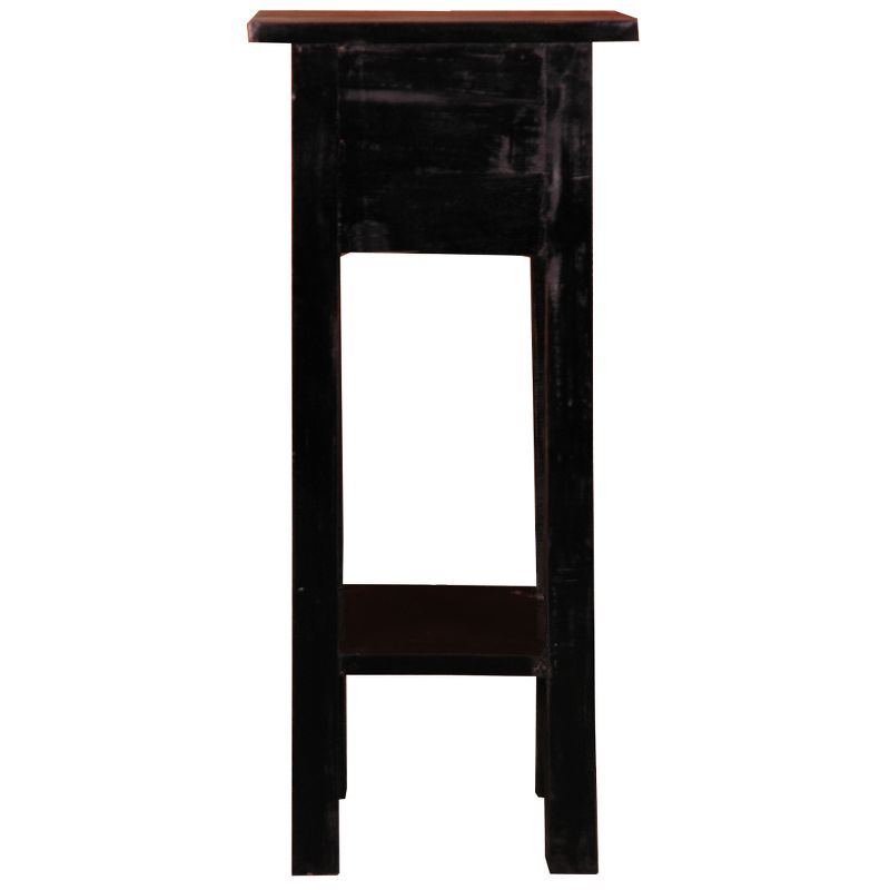 Besthom Shabby Chic Cottage 11.8 in. Square Solid Wood End Table with 1 Drawer, 3 of 6