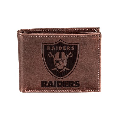 Evergreen Oakland Raiders Bi-Fold Wallet, Brown