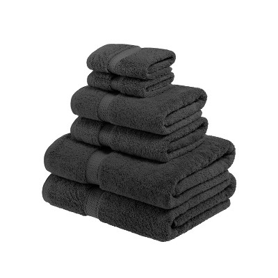 Premium Cotton 800 GSM Heavyweight Plush Luxury 9 Piece Bathroom Towel Set,  Charcoal - Blue Nile Mills