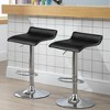 Tangkula Pub Swivel Barstool Set of 2 Height Adjustable Pub Chairs Counter Height Barstool W/PU Leather 360°Rotation Black - 2 of 4