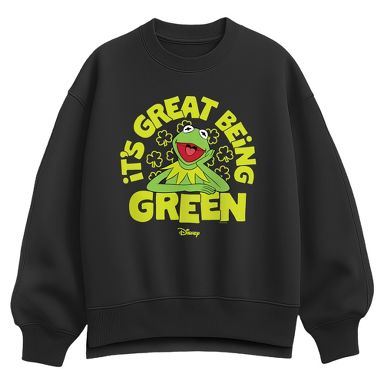 Women's The Muppets Kermit Great Being Green Oversized Fleece Crew