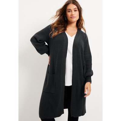 June + Vie by Roaman's Open-Front Cardigan