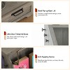 90cm Pet Feeder Station Cabinet, Flip-Top Dog Food Storage with 2 Raised Stainless Steel Bowls, Pet Toy Organizer for Large/Medium/Small Pets - 2 of 4
