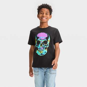 Boys' Skull Short Sleeve Graphic T-Shirt - art class™ Black