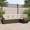 vidaXL Garden Sofa Set Brown, Cream White - 2 of 4