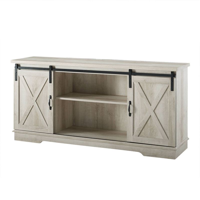Modern Transitional Sliding Barndoor TV Stand for TVs up to 65"- Saracina Home, 1 of 24