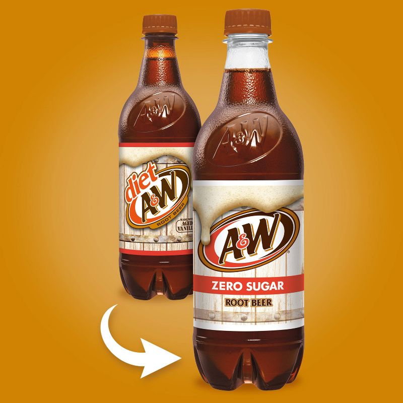 A&#38;W Root Beer Zero Sugar Soda Bottles - 6pk/16.9 fl oz, 3 of 10