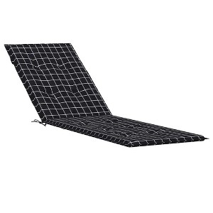 vidaXL Black Check Pattern Deck Chair Cushion – Durable Oxford Fabric, Foam Fiber Filling, Non-Slip Design, Suitable for Indoor & Outdoor Use - 1 of 4