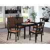 5-Piece Black Finish Solid Wood Top - Dining Room Set - Seats-4 - 2 of 4