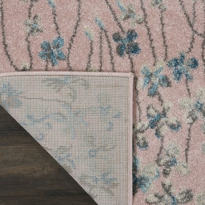Bohemian Blossom Pink Floral Soft Viscose Area Rug