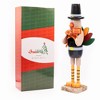 Ornativity Thanksgiving Fall Turkey Nutcracker – Green and Orange Wooden Turkey Nutcracker Holiday Christmas, Doll Figure Home Table Decorations - 4 of 4
