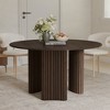 Wooakway 46" Round Dining Table with 3 Legs Modern Oak Wood Kitchen Table with Solid Wood Base for 4 Seats - 3 of 4