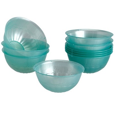 Silver Spoons Elegant Disposable Plastic Plates for Party, Heavy Duty Mint Disposable Plate Set, (10 PC) - Chateau	