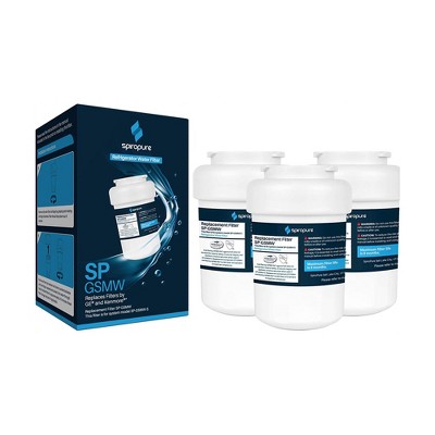 SpiroPure SP-GSMW-3PK NSF Certified Refrigerator Water Filter Alternative Part for Systems Using the GE SmartWater MWF/MWFP Water Filter, 3 Pack