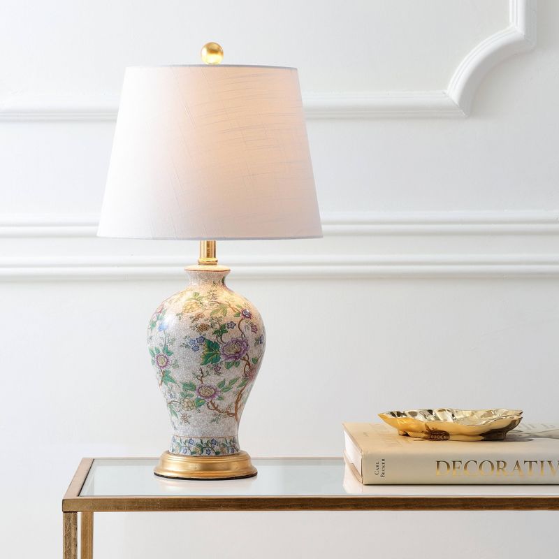 24&#34; Penelope Chinoiserie Table Lamp (Includes LED Light Bulb) Cream - JONATHAN Y, 3 of 6