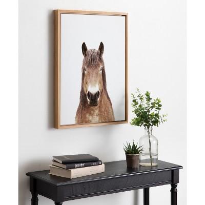 Natural Framed Canvas Horse Portrait Print, 18" x 24"