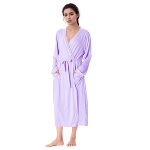Catalonia Womens Comfy Lightweight Summer Long Robe, Ultra-Soft Breathable Bathrobe with Pockets, Shawl Collar Women Matching Robes, Gift for Moms - 1 of 4