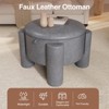 Storage Ottoman with Removable Top, Faux Leather Round Coffee Table & Upholstered Footrest - 3 of 4