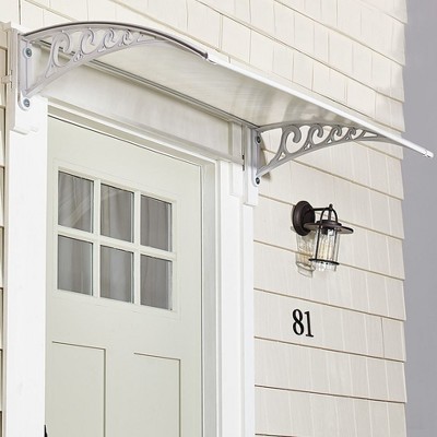 Modern Clear Plastic and Metal Door Canopy