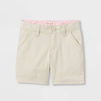Toddler Girls' Uniform Chino Shorts - Cat & Jack™ Light Khaki
