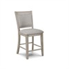 RISOKEYS Farmhouse Style Set of 2 Linen Counter Height Bar Stool - Bar Chair with Upholstered Back Seat Wooden for Kitchen & Home Bar - 2 of 4