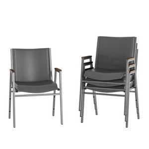 Flash Furniture 4 Pack HERCULES Series Heavy Duty Stack Chair with Arms - 1 of 4