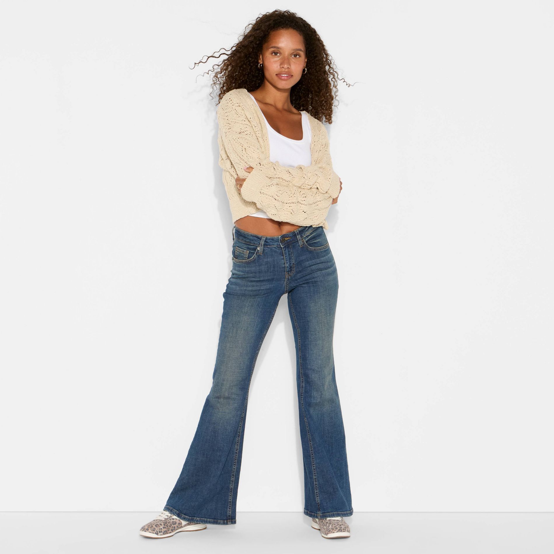 Women's Mid-Rise Flare Jeans - Wild Fable™