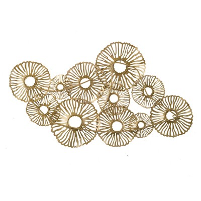 Fisfet 24x2x42" Gold Iron Wall Art