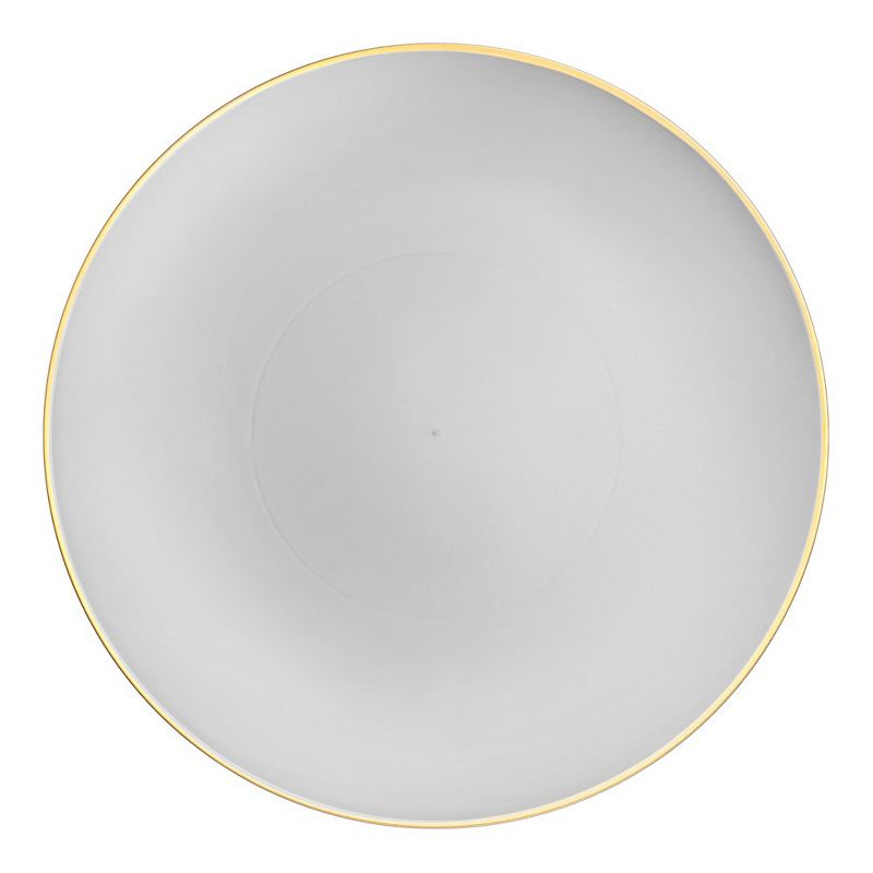 Smarty Had A Party 10.25" Gray with Gold Organic Round Disposable Plastic Dinner Plates (120 Plates), 1 of 7
