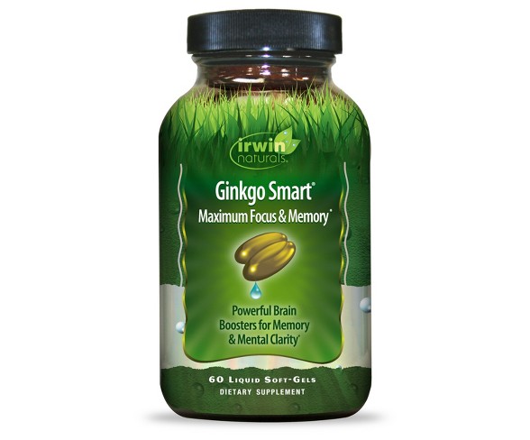 irwin naturals Ginkgo Smart Maximum Focus & Memory Dietary Supplement Liquid Soft-Gels - 60ct